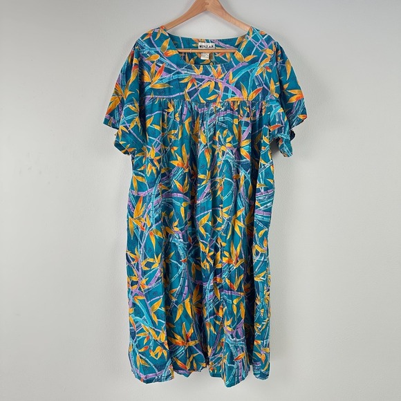 Winlar Other - Vintage WINLAR Floral Kaftan Dress 3X Bird of paradise resort colorful MuuMuu